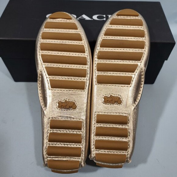 Coach Turnlock Driver Champagne Leather Shoe Women's Size 6B G3162 New - Picture 9 of 10
